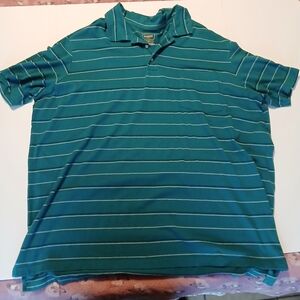 The Foundry Men's 4XL Tall Teal Striped Polo Shirt
